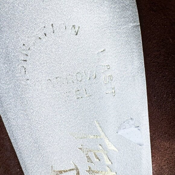 Vintage 70s Teen Dream Gold Lurex Square Toe Evening Heels 10AA - Picture 11 of 11